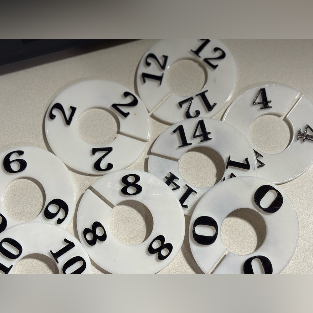 3D Printed size rings
